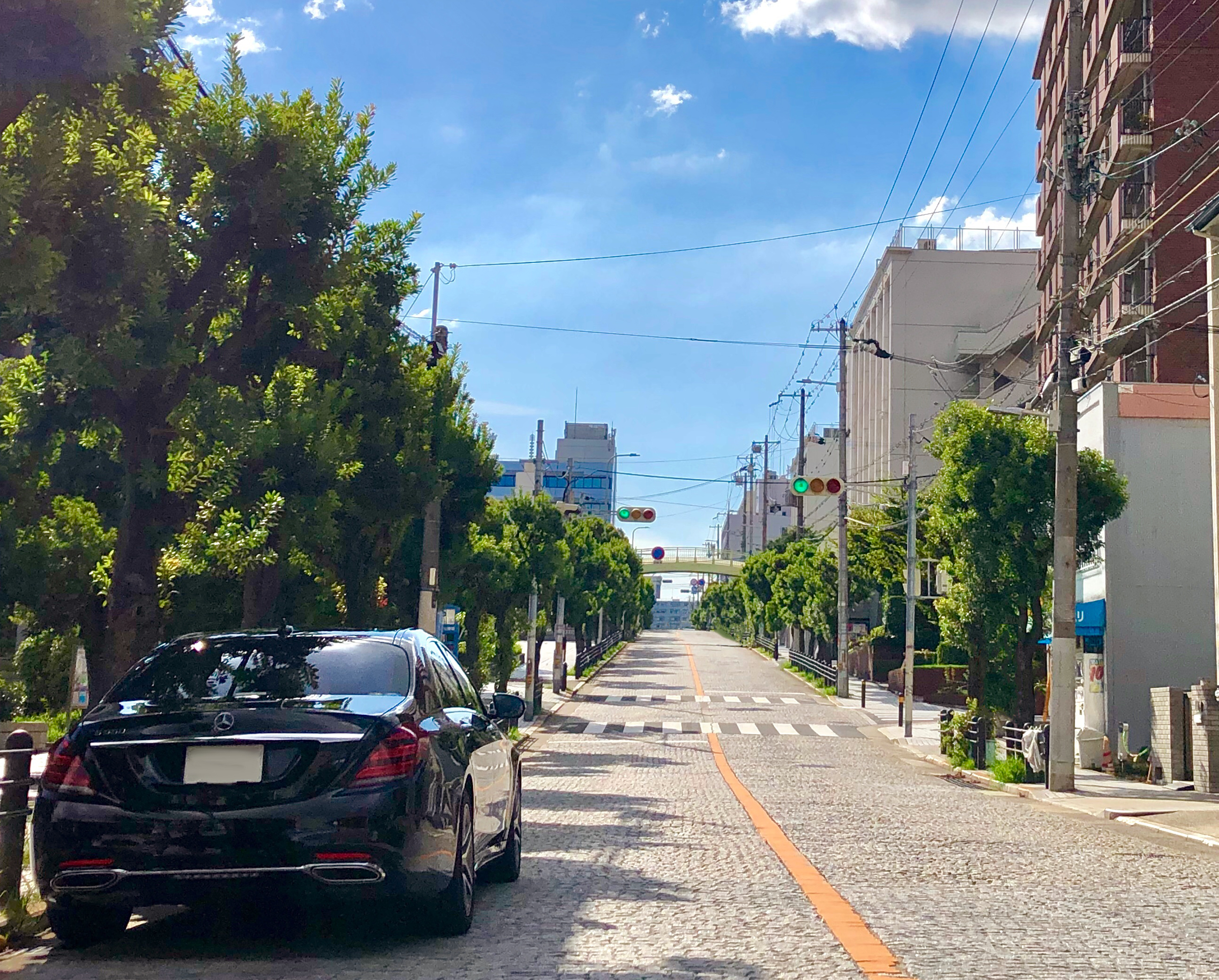 大阪市内にある石畳の道路